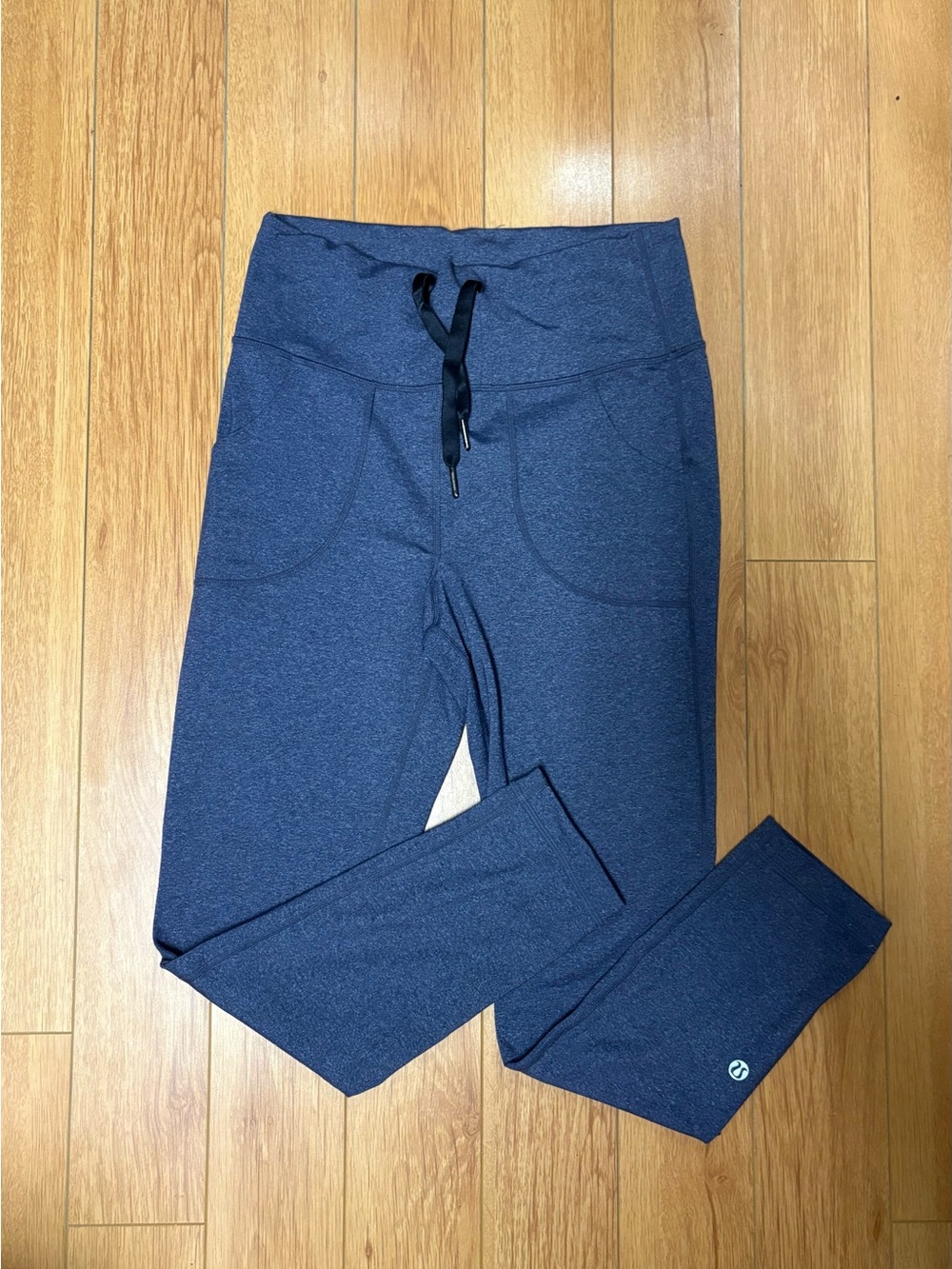 lululemon athletica Navy Blue Drawstring Waist Active Leggings